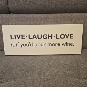 Live Laugh Love Wall Decor Sign - Black and White
